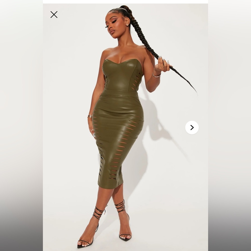 Brand NEW Strapless Olive Green Bodycon Dress